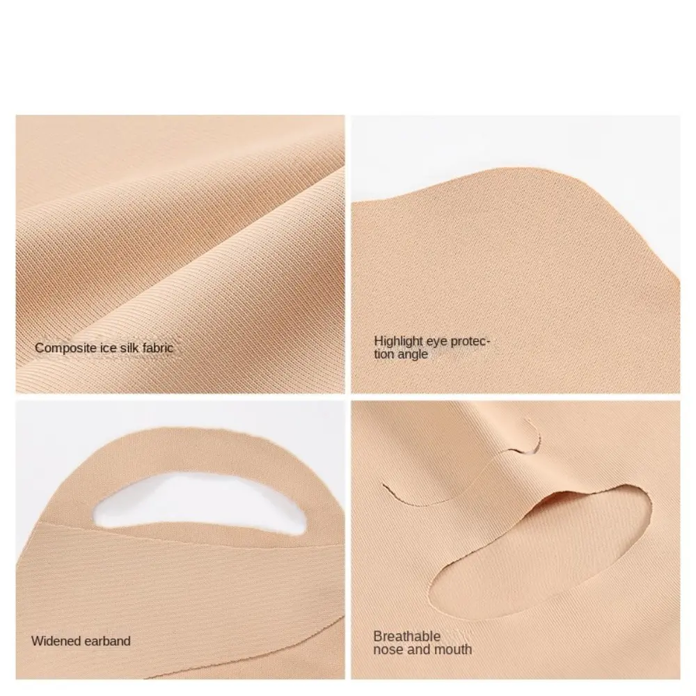 1 Pcs Polyester Fiber Breathable Ice Silk Dustproof Mask Women Washable Sunscreen Mask Anti-UV Anti-sun Mask Gift for Summer