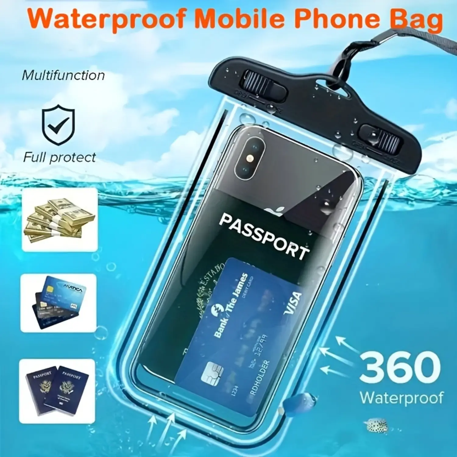 Waterproof Phone Case Swimming Water Proof Bag Universal Underwater Protector Pouch Cover For iPhone Samsung below 6.7" Phone