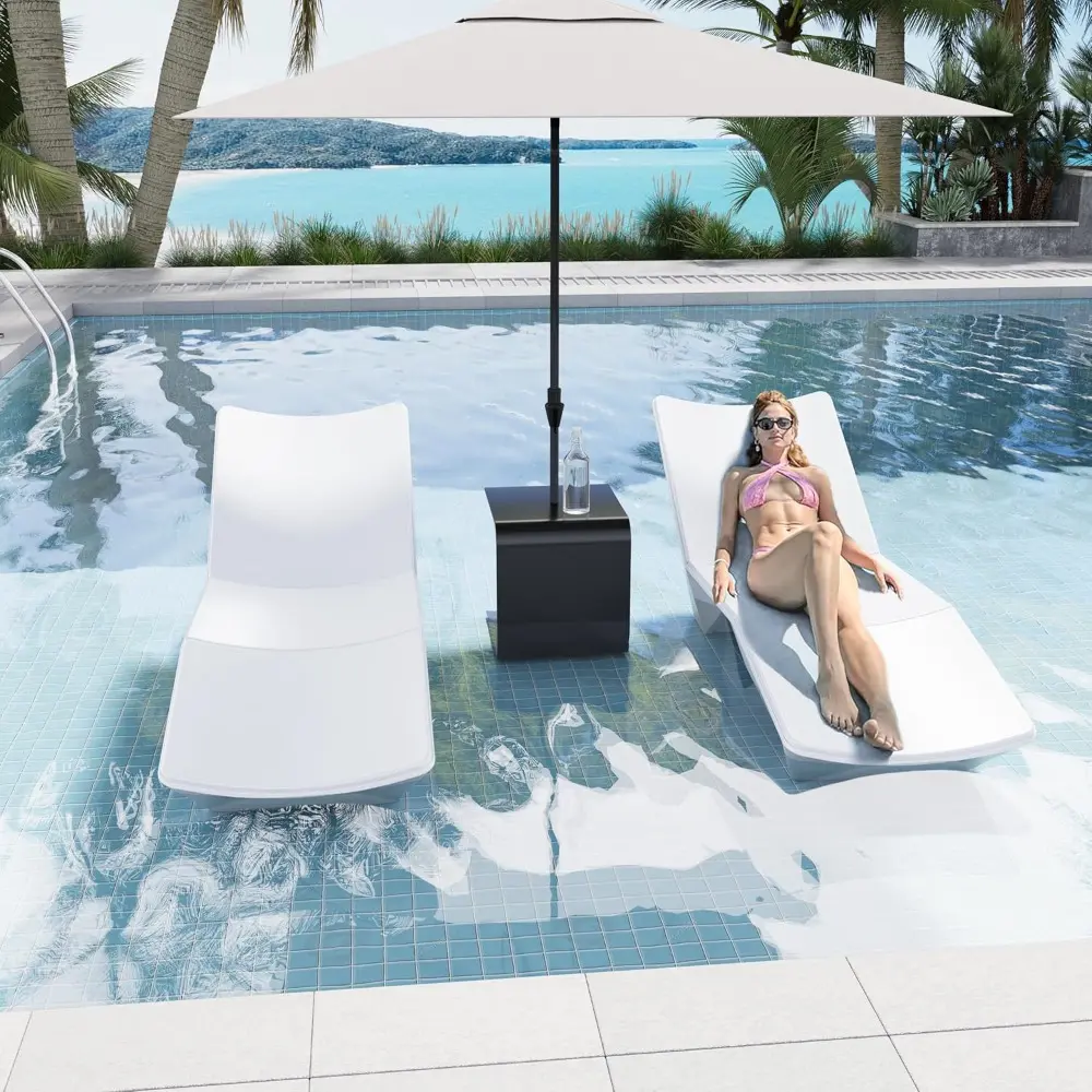 Pool Lounger, in-Pool Chaise Lounger, Use in Pools with Shelves Up to 9 Inches Deep, Weighted Design, Weather-Resistant Outdoor
