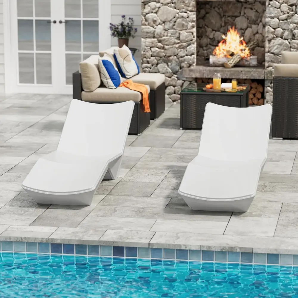 Pool Lounger, in-Pool Chaise Lounger, Use in Pools with Shelves Up to 9 Inches Deep, Weighted Design, Weather-Resistant Outdoor