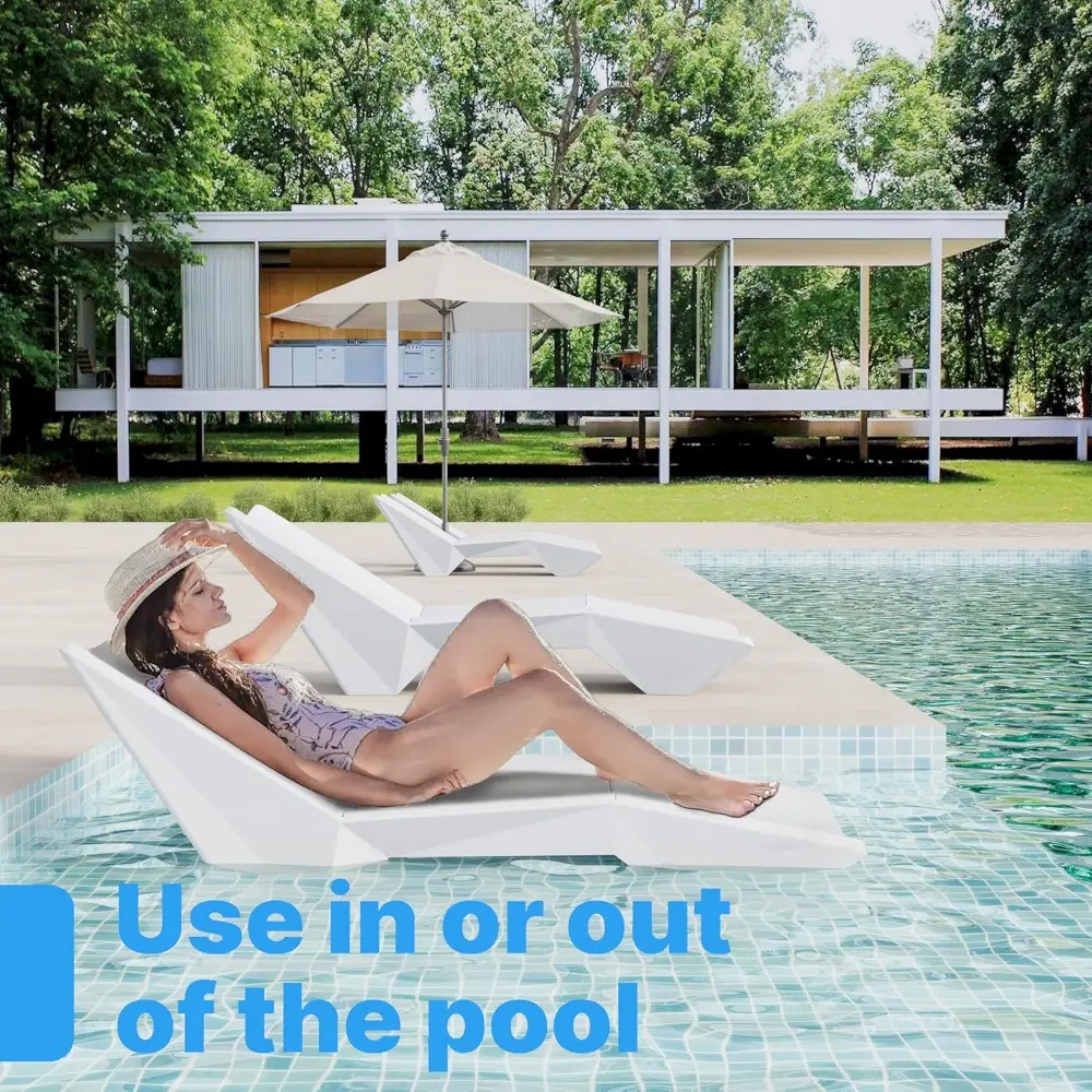 Pool Lounger, in-Pool Chaise Lounger, Use in Pools with Shelves Up to 9 Inches Deep, Weighted Design, Weather-Resistant Outdoor