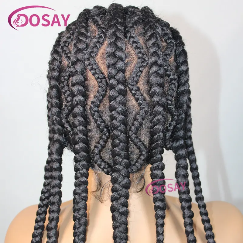 Synthetic Full Lace Wig Knotless Box Braided Wig for Women Lightweight Cornrow Style Braided Wig for Daily Use 36Inch