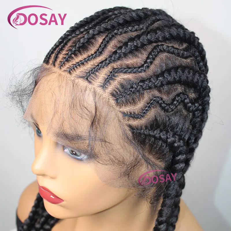 Synthetic Full Lace Wig Knotless Box Braided Wig for Women Lightweight Cornrow Style Braided Wig for Daily Use 36Inch