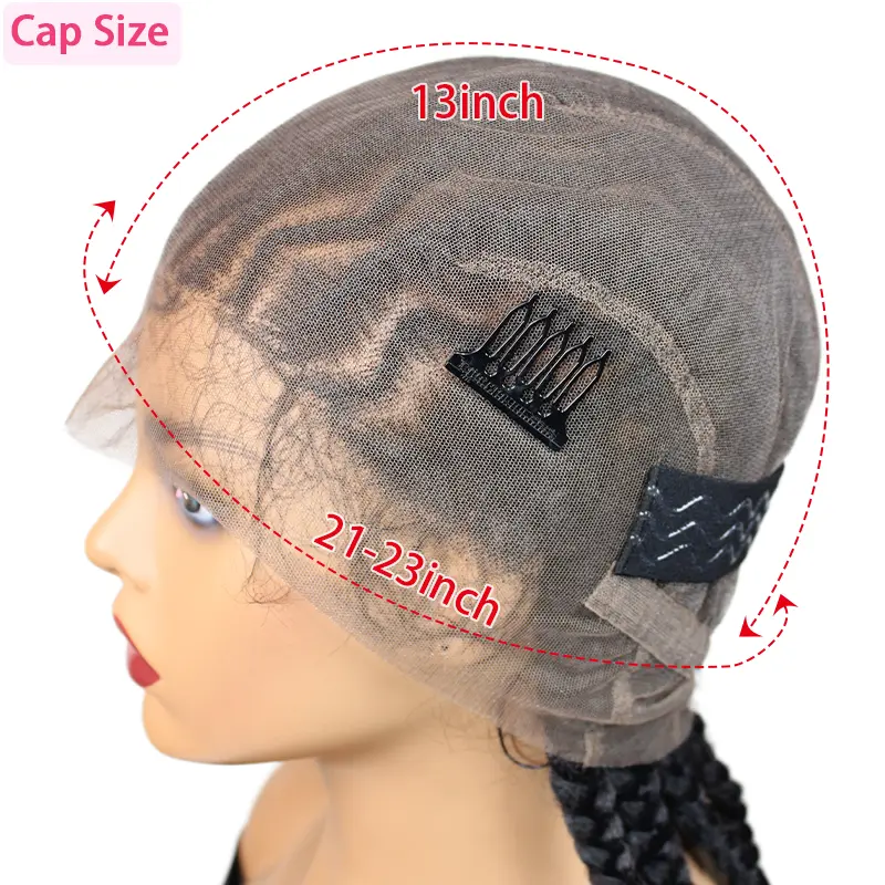 Synthetic Full Lace Wig Knotless Box Braided Wig for Women Lightweight Cornrow Style Braided Wig for Daily Use 36Inch