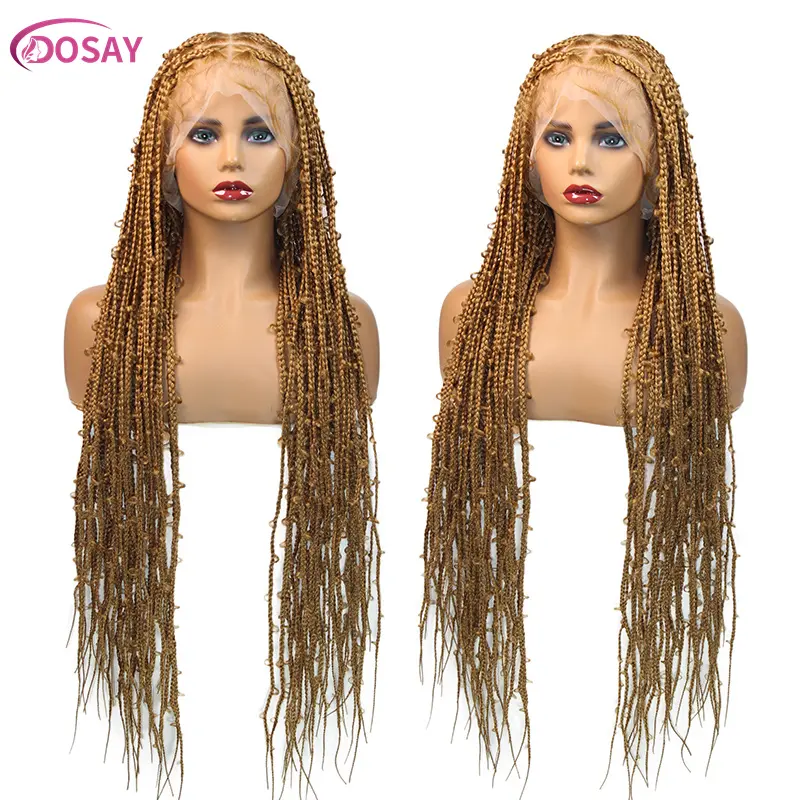 36" Butterfly Synthetic Wig #27 Honey Blonde Braided Full Lace Wigs Jungle Braiding Hair Burgundy Goddess Locs Box Braids Wig