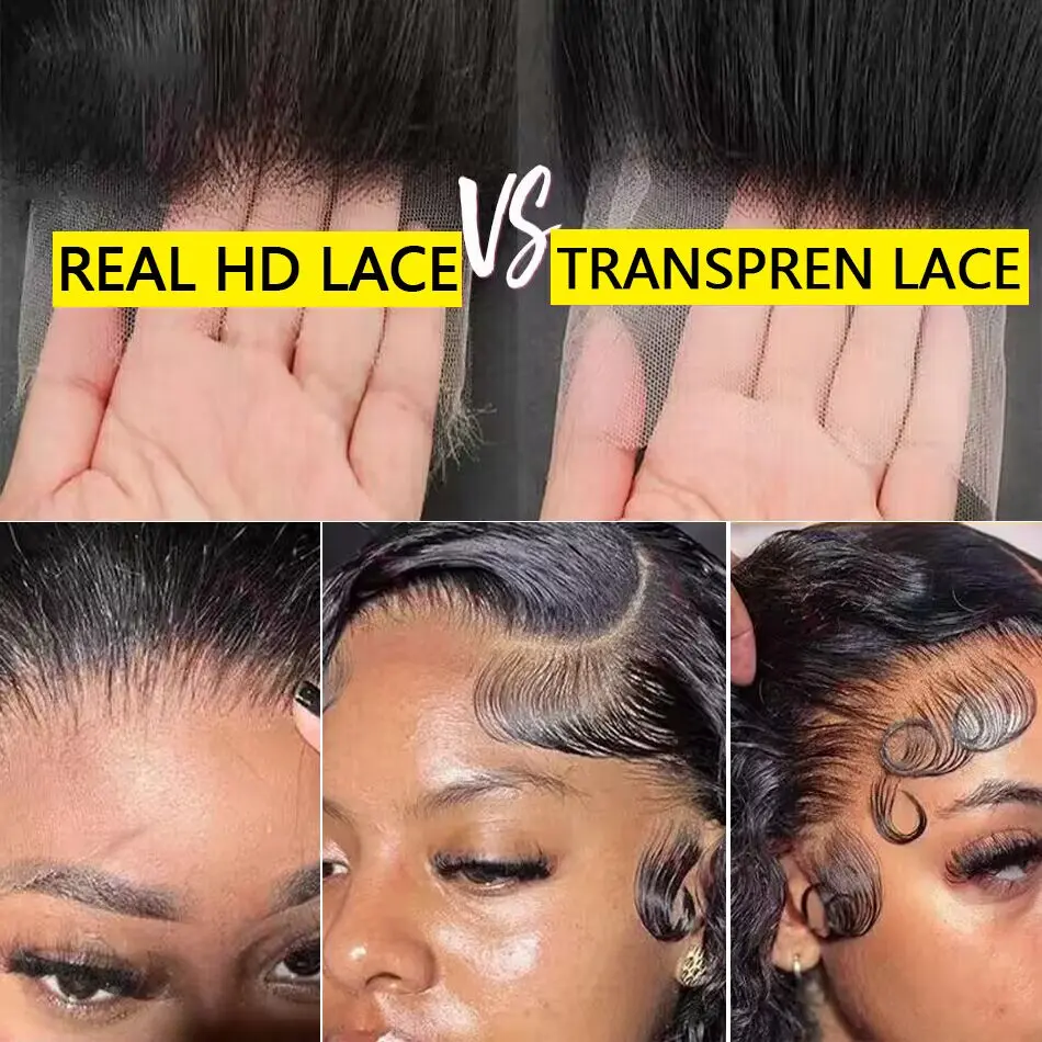 200 Density 13x6 HD Transparent Straight Lace Frontal Bob Human Hair Wig 13x4 Lace Front Wig PrePlucked For Women