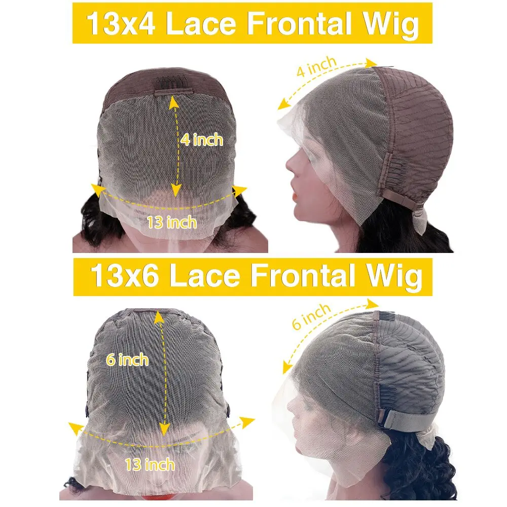 200 Density 13x6 HD Transparent Straight Lace Frontal Bob Human Hair Wig 13x4 Lace Front Wig PrePlucked For Women