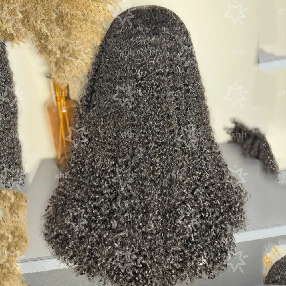 Soft Black Kinky Curly 180 Density Preplucked Long 26 inch Hair Wig For Women Natural Hairline Wig With Afro Baby Hair