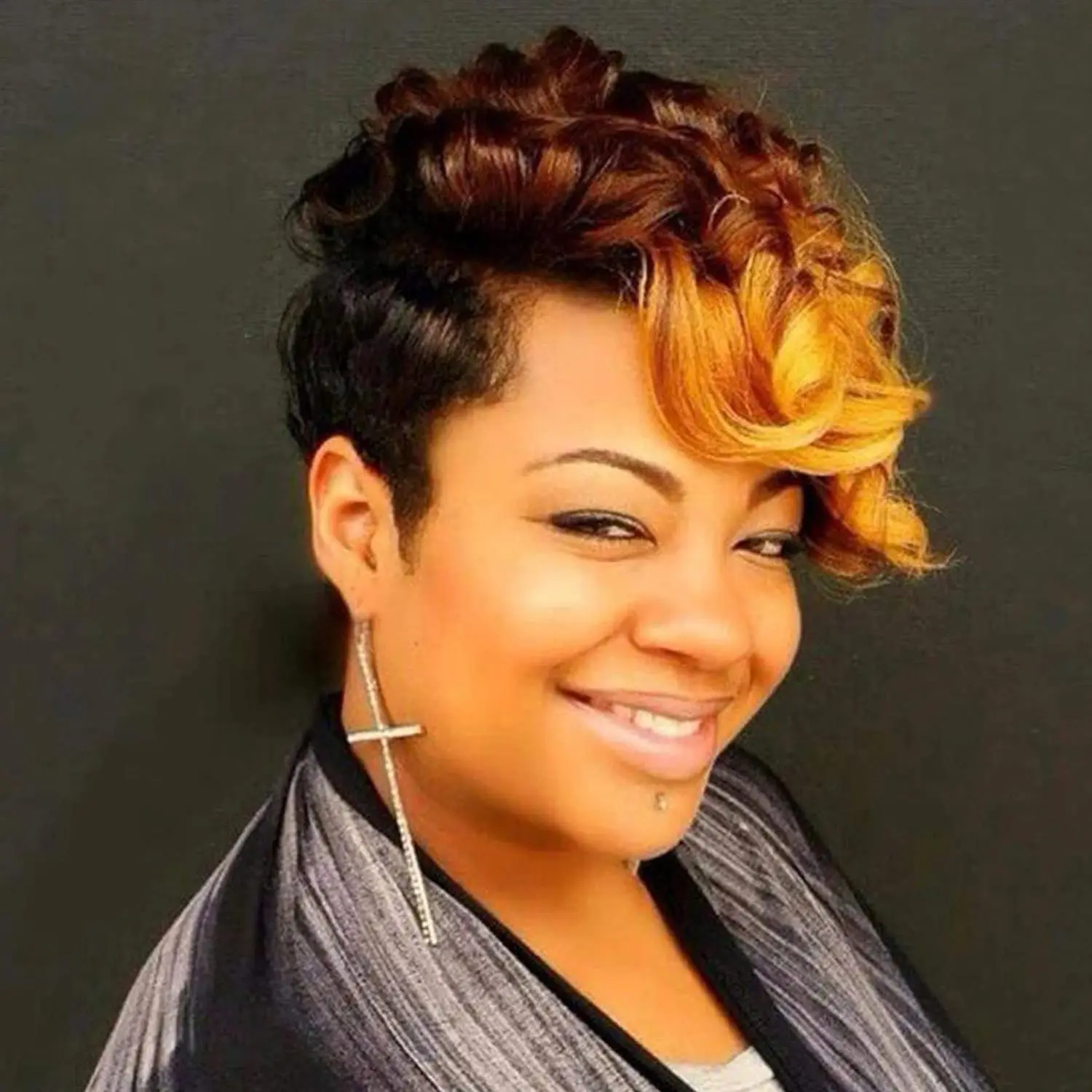 Synthetic Short Colored Hair Wigs for Black Women Short Hairstyles for Women Newest Short Colorful Hairstyles