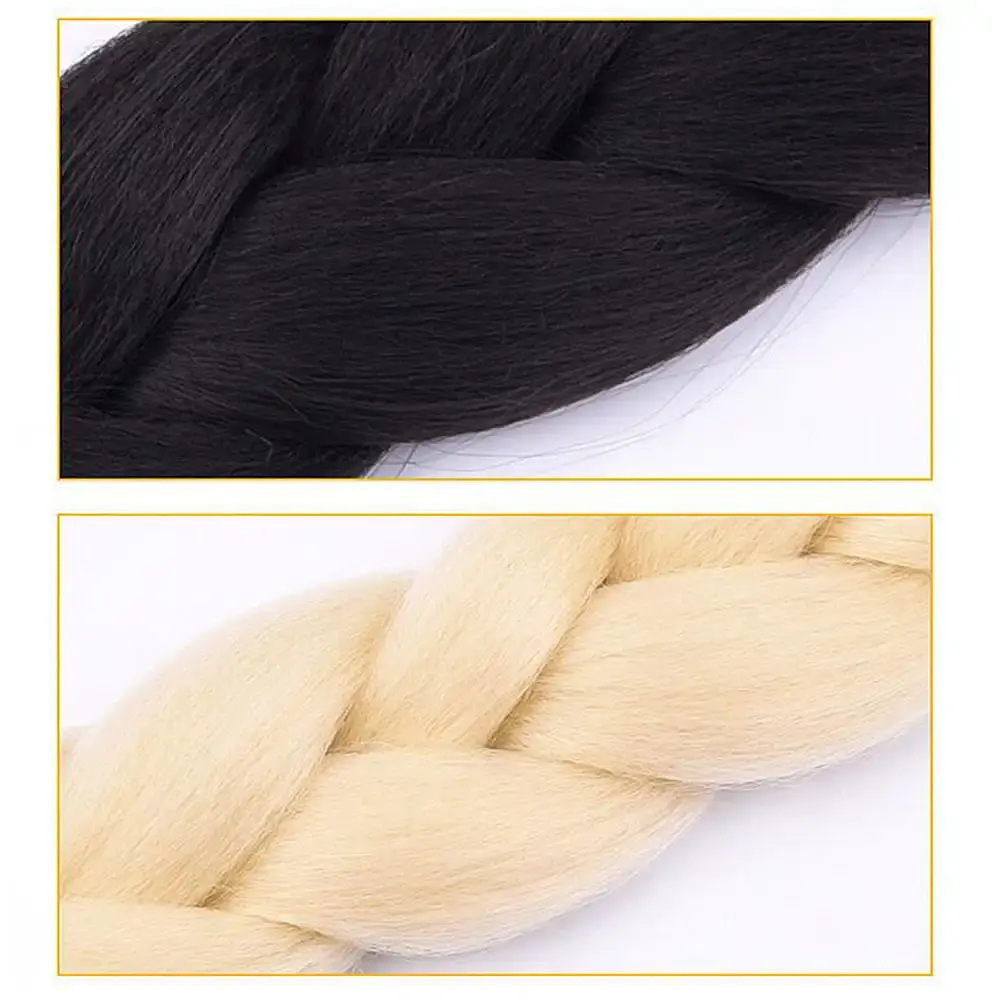 24Inch Synthetic Long Jumbo Ombre Braiding Hair for Women Colorful Braids 100g Rainbow Hair Gray Black Trend Way Crochet Hair