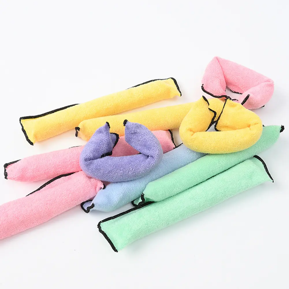 6pcs/set Non Thermal Curling Irons Sponge Iron Wire No Damage To Hair Curling Iron Big Wave Curling Iron Tool Lazy Hair Curler