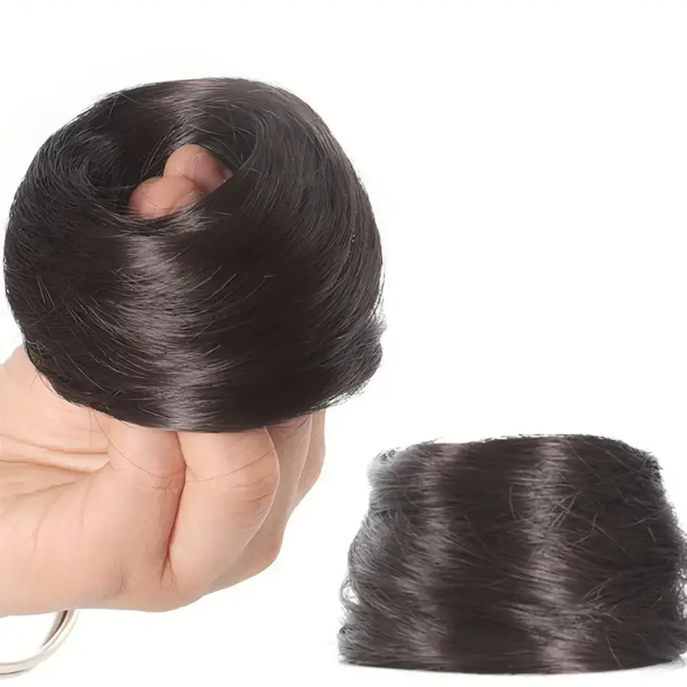 Human Hair Buns Ponytail Hairpiece Brazilian Hair Pieces Bun For Women Scrunchies Updos Donut Chignon 100% Human Hair Extensions