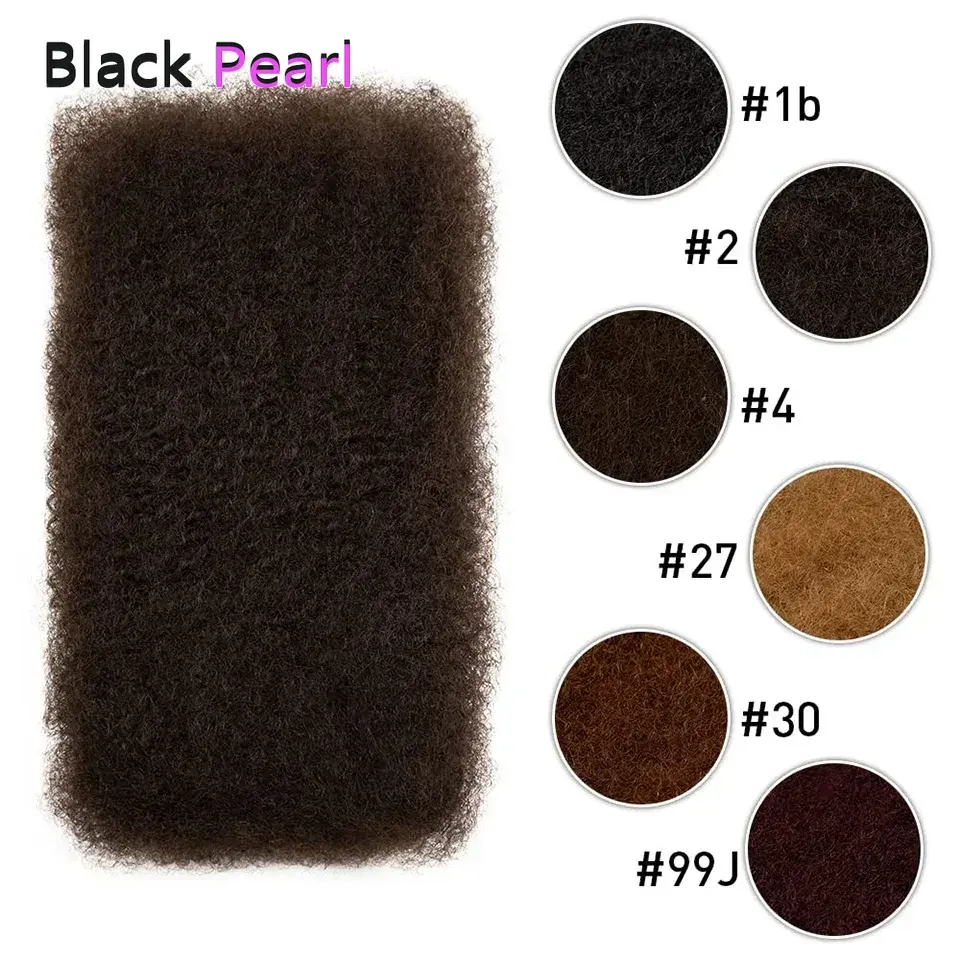 100% Human Hair Kinky Bulk for Braiding Natural Mini Twist Look QVR Afro Kinky Human Hair Bulk Dreadlock Loks Repair