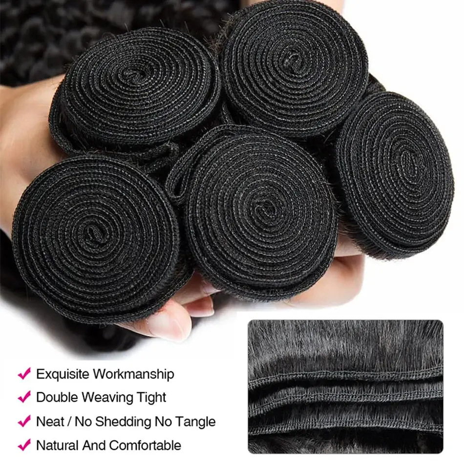 Peruvian Deep Wave Bundles Human Hair Water Wave Loose Deep Wave Curly Bundles Human Hair 1 3 4 PCS 30 Inch Long Hair Extensions