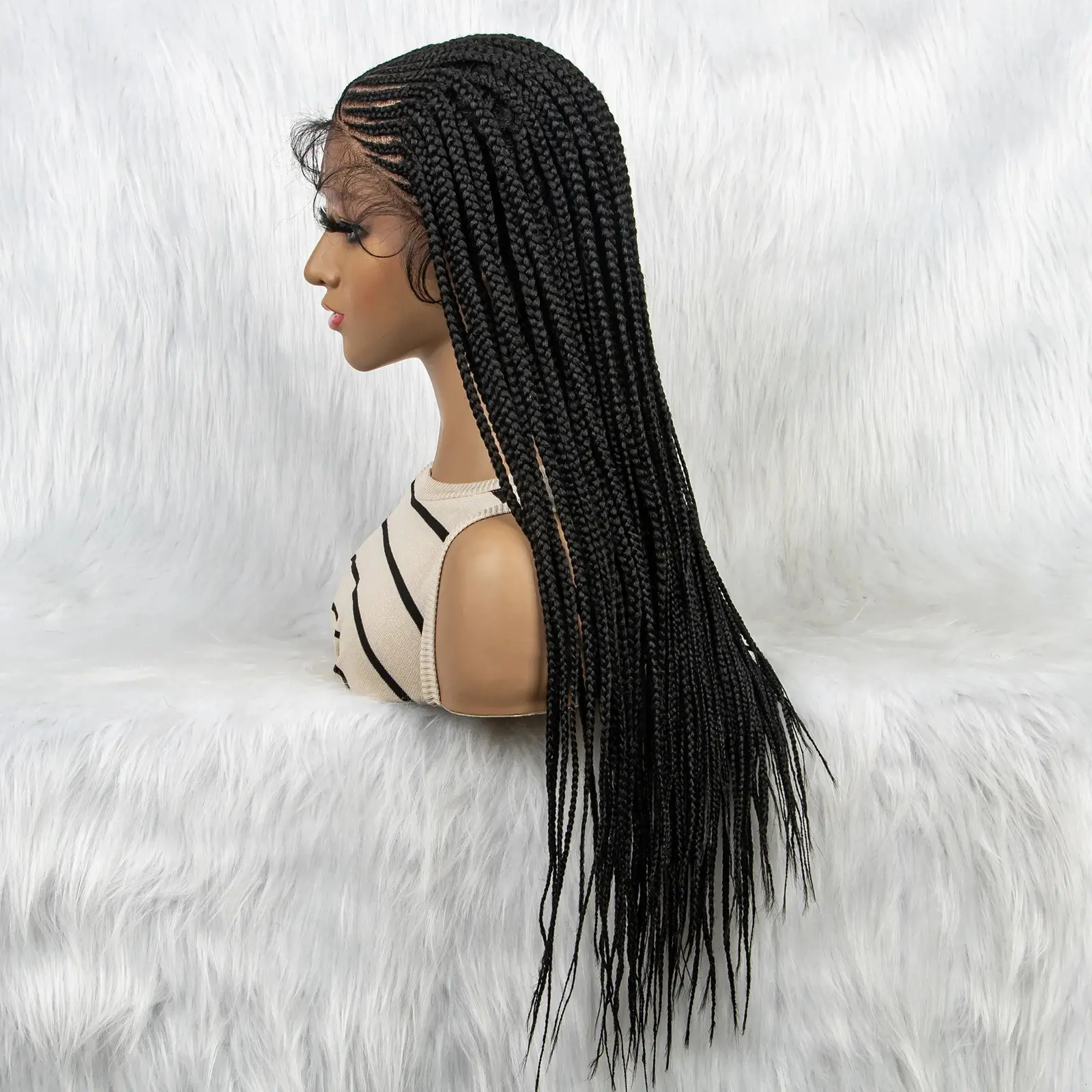 Synthetic Braided Wigs Lace Front Braided Wigs for Black Women Synthetic 13x4 Lace Front Wigs Braided Wigs With Baby Hair