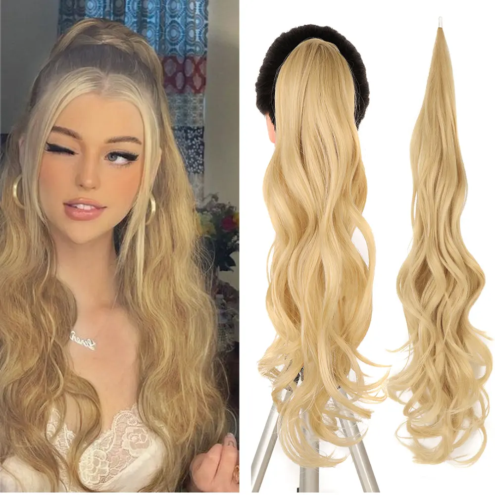 26inch Synthetic Ponytail Extensions False Hair Tail Flextail Length Ponytail Hairpieces For Women Daily Vacation Travel