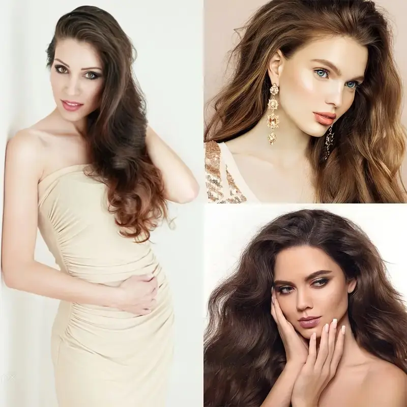 Clip In Hair Extensions 7 PCS Full Head 22 Inch Long Curly Wavy Synthetic Hair Pieces Natural Wavy For Women Girls Hair