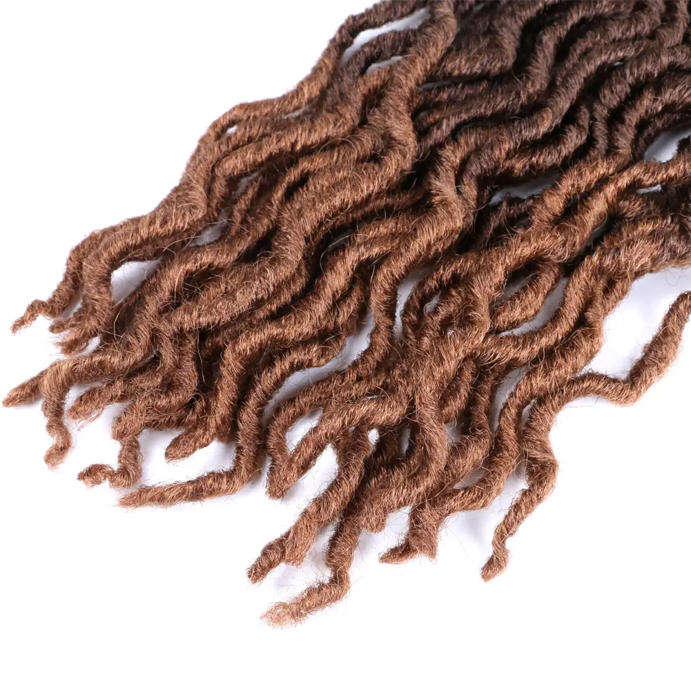 Brown Color Cypsy locs Crochet Braid Hair For Women River Faux Locs Braid Synthetic Crochet Hair Braids 18inch Extensions
