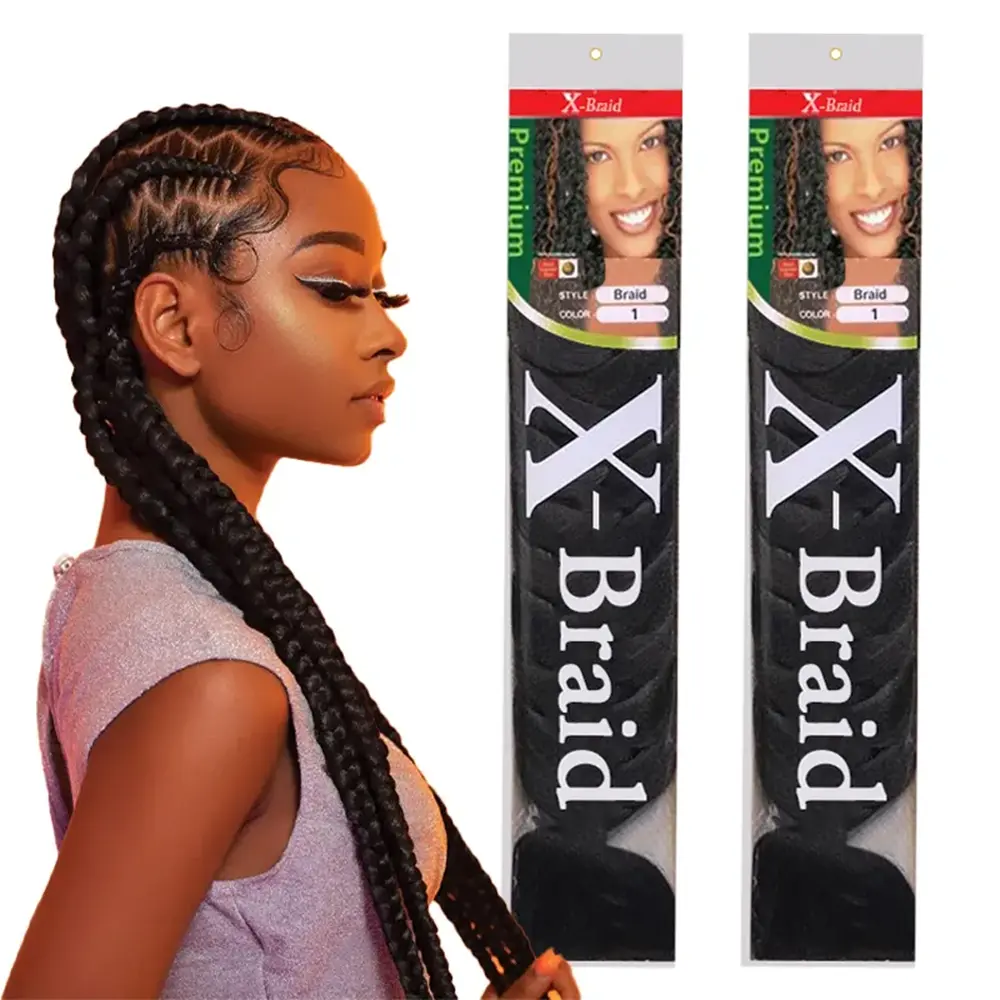 Xpression 82 Inch Jumbo Braiding Hair Synthetic Braid Crochet Hair Extensions 165g Pre Stretched Braid Wholesale For Black Women