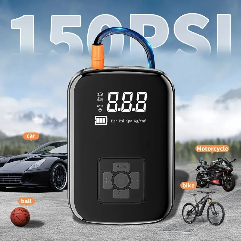 Universal Portable Car Tire Inflator Pump, Multi-Function Air Pump for All Vehicle Types