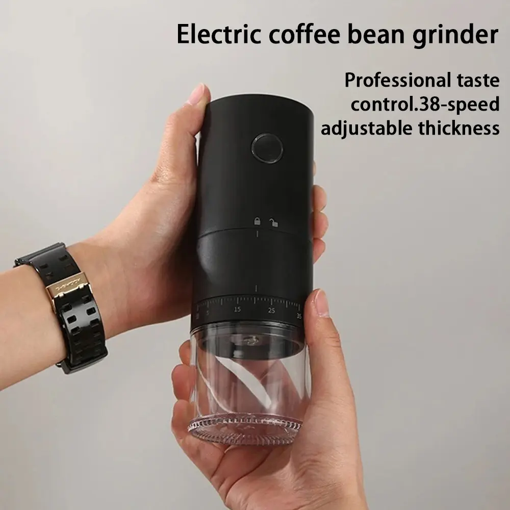 Electric Coffee Grinder, Rechargeable Portable Stainless Steel Blade, Automatic Grinding Machine for Coffee Beans