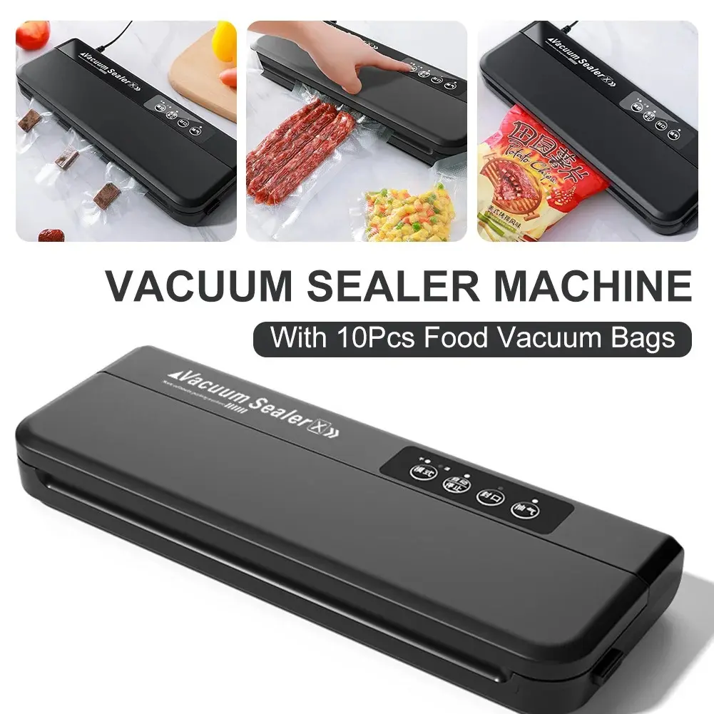 Portable Vacuum Sealer Machine for Food Storage 60kPa Suction Power 360W Dry and Wet Modes Compact Design