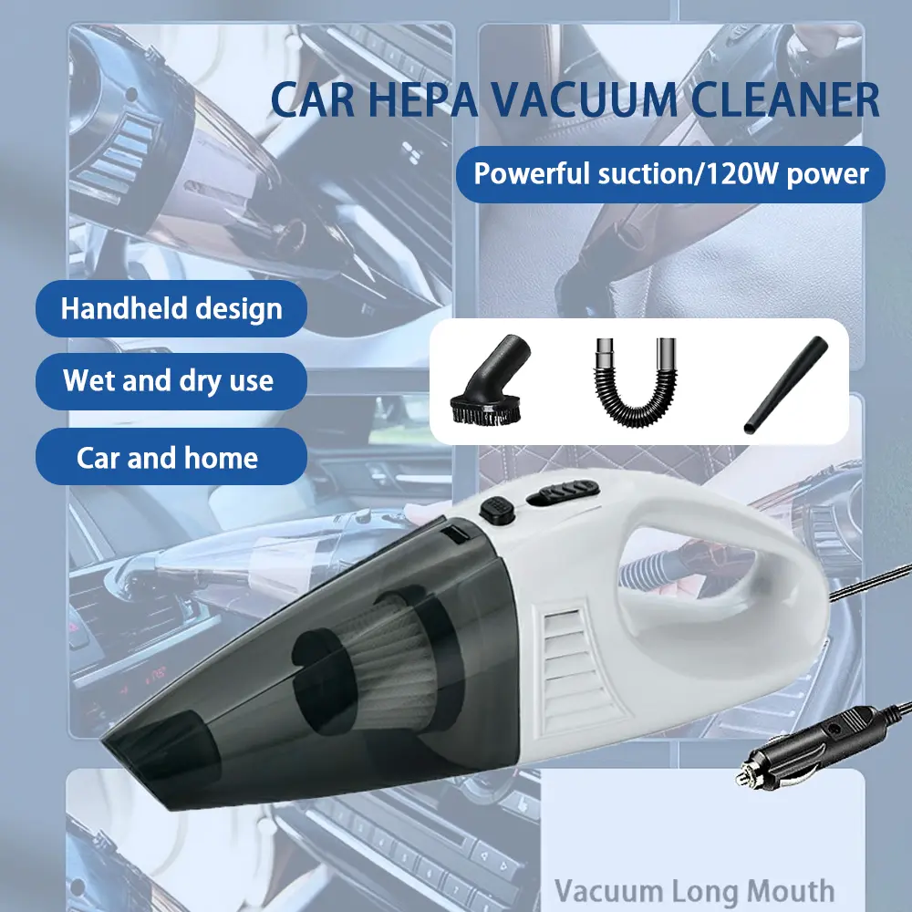 Wireless Car Vacuum Cleaner Portable Handheld for Home and Car Dual Use 3M Power Cord