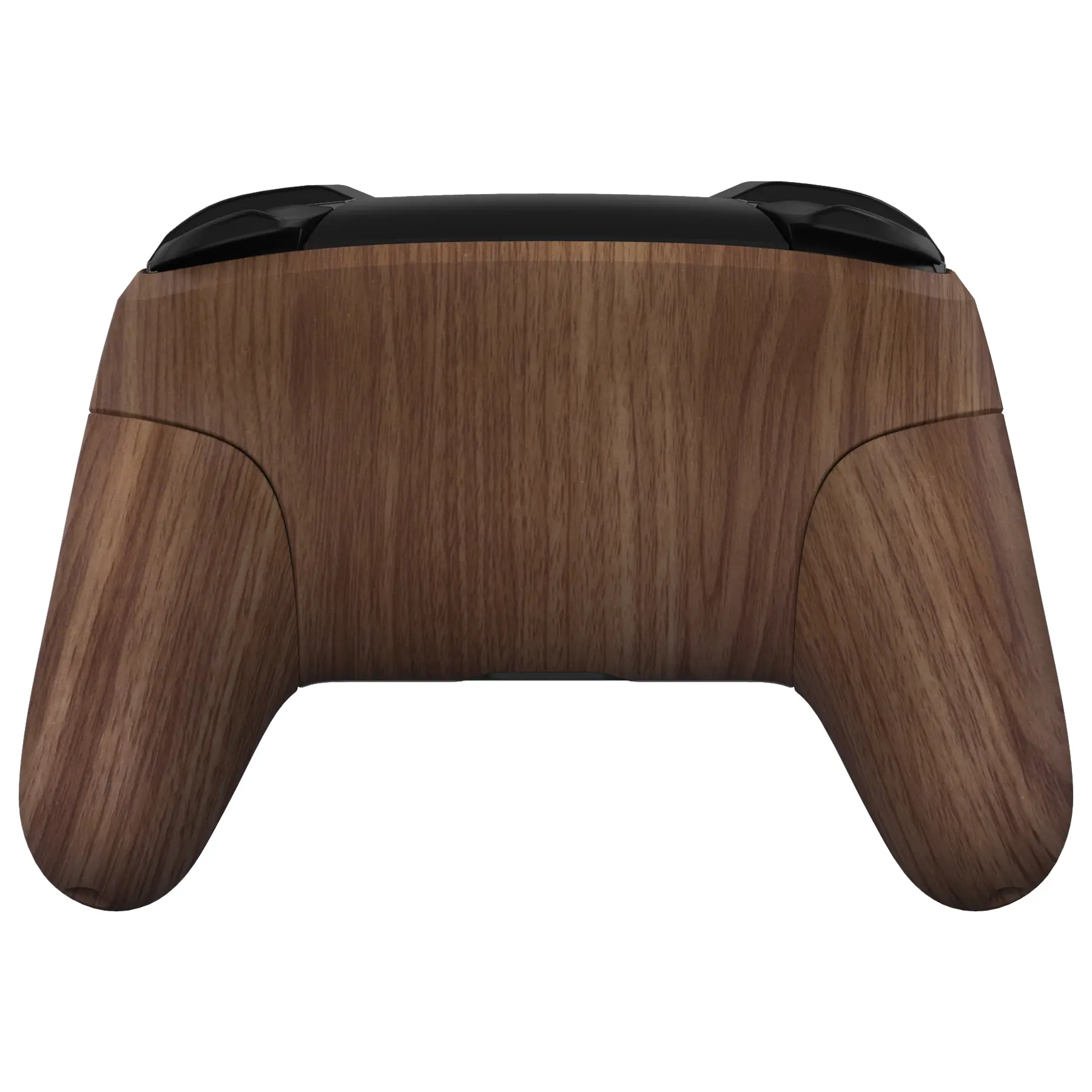 eXtremeRate Faceplate Backplate Handles for Nintendo Switch Pro Controller, Wood Grain Soft Touch Grip Replacement Shell Buttons