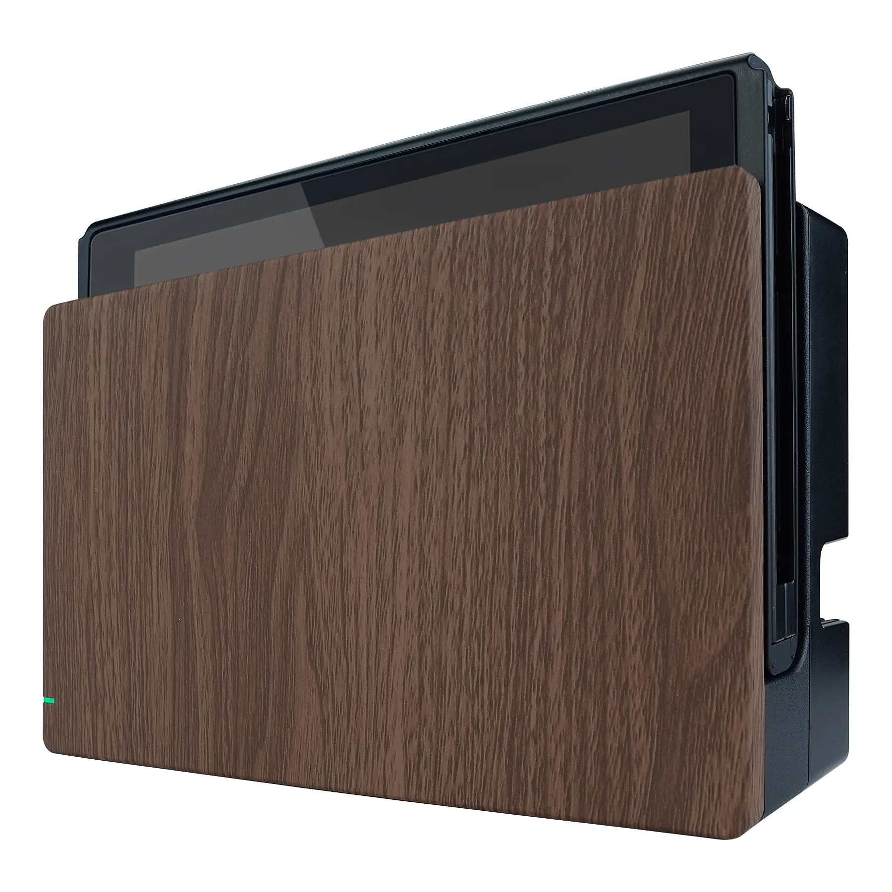 eXtremeRate Custom Soft Touch Grip Faceplate DIY Replacement Housing Shell for Nintendo Switch Dock - Wood Grain
