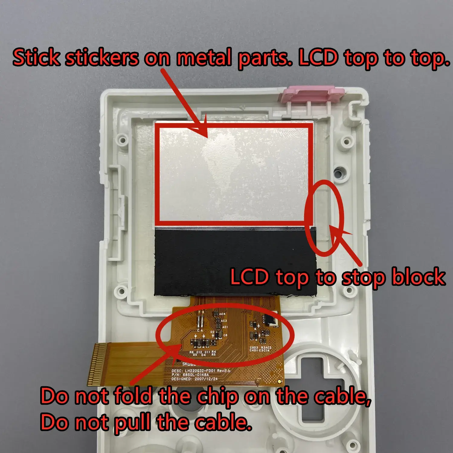 IPS 2.2 Inches GBC LCD High Brightness LCD Screen for Gameboy COLOR GBC, Plug and Play Without Welding and Shell Cutting.