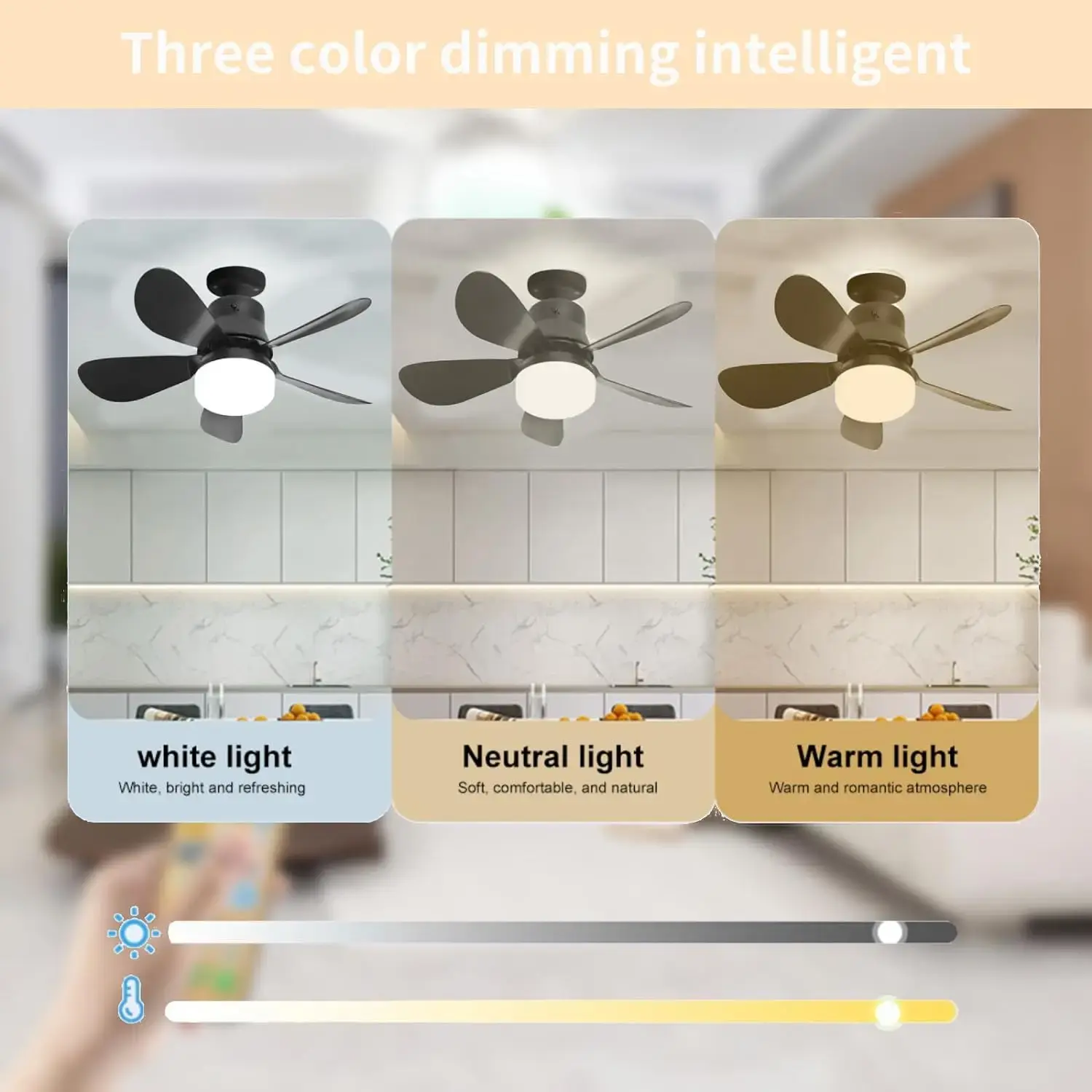 40W E27 Ceiling Fan With LED Light And Remote Control 3 Colors Dimmable Wireless Socket Fan For Living Room Bedroom 85-265V