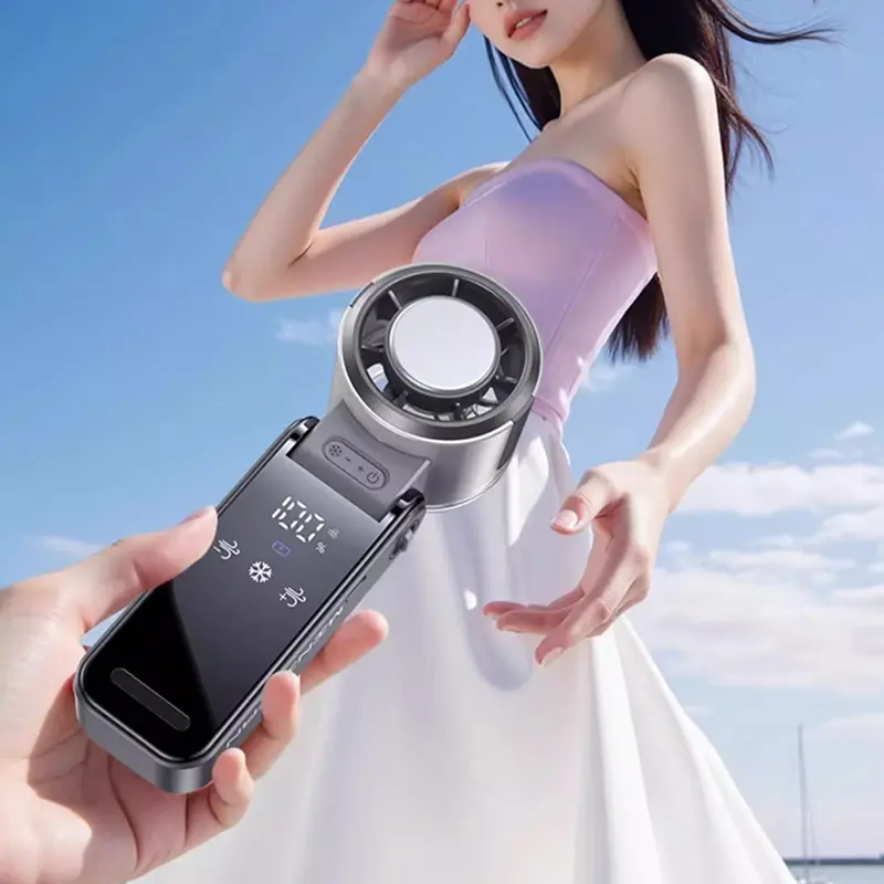 Xiaomi 16°C Semiconductor Cooling Handheld Fan 4000mAh 100 Speeds Turbo Fan Portable AC Outdoor/Office/Travel Folding Neck Fan
