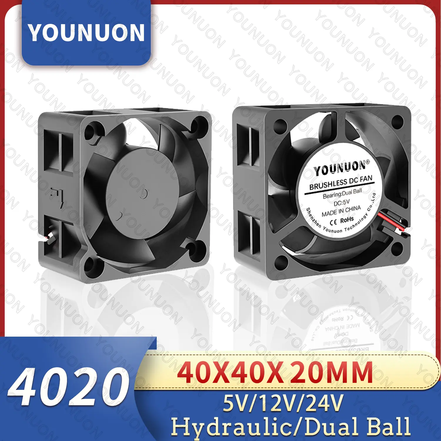 Dual Ball 40mm Cooling Fan 40x40x20mm Cooler 24V 12V 5V 4020 Computer Case Cooling Fan 2PIN 3PIN Heatsink Fan 3D Printer Fan