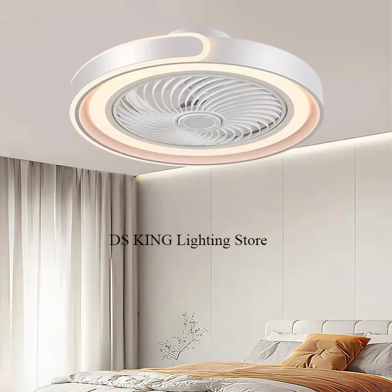 Smart Ceiling fan light APP remote control 220V Dimmable Eye protection Mute Invisible blades Reversible Bedroom Room Lighting