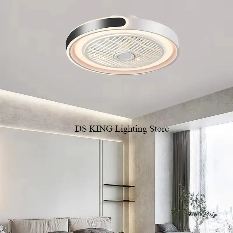 Smart Ceiling fan light APP remote control 220V Dimmable Eye protection Mute Invisible blades Reversible Bedroom Room Lighting