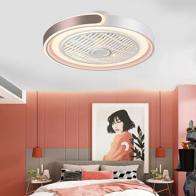 Smart Ceiling fan light APP remote control 220V Dimmable Eye protection Mute Invisible blades Reversible Bedroom Room Lighting