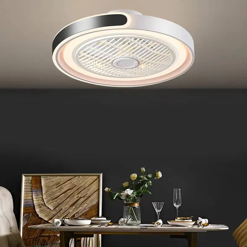 Smart Ceiling fan light APP remote control 220V Dimmable Eye protection Mute Invisible blades Reversible Bedroom Room Lighting