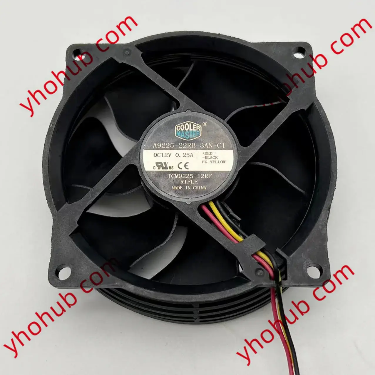 Cooling Master A9225-22RB-3AN-C1 DC 12V 0.25A 95X95X25mm 3-Wire Server Cooling Fan