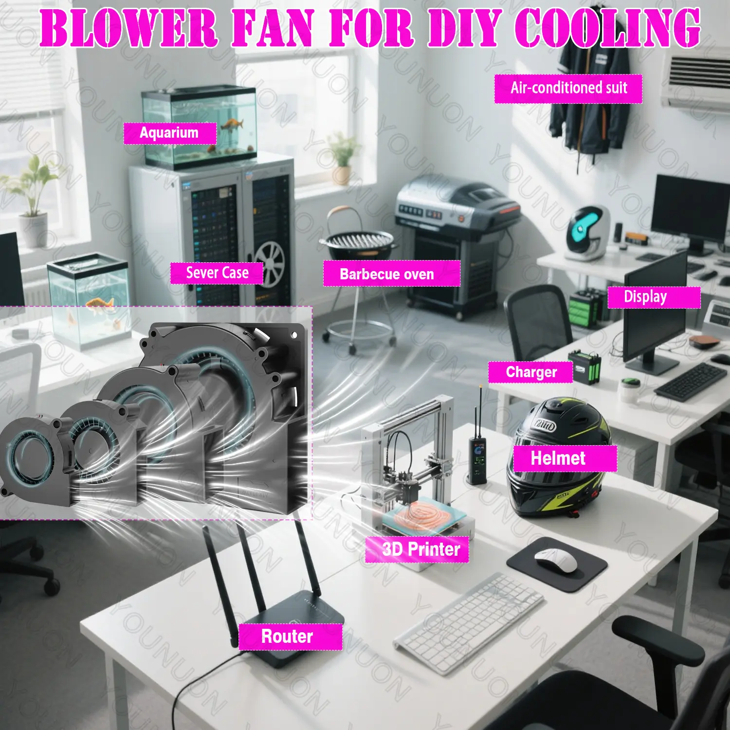 30MM 40MM 50MM 60MM 75MM 97MM Cooling Fan Brushless Motor Case Fan Blower Fan Humidifier FanInduction Cooker Fan DC 5V 12V 24V