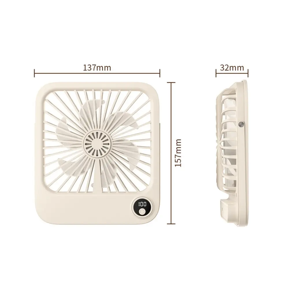Desktop Small Fan Portable Outdoor Office USB Folding Fan Digital Display Ultra Slim Fan
