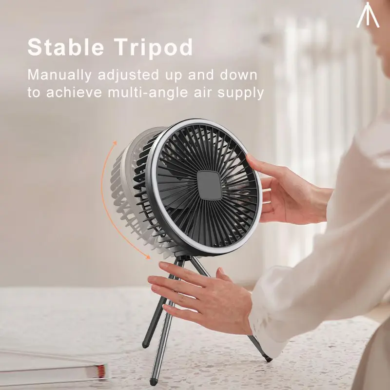 Portable Camping Fan 10000mAh 5000mAh USB Rechargeable Wireless Ceiling Electric Fan With LED light For Home Office Travel Camp