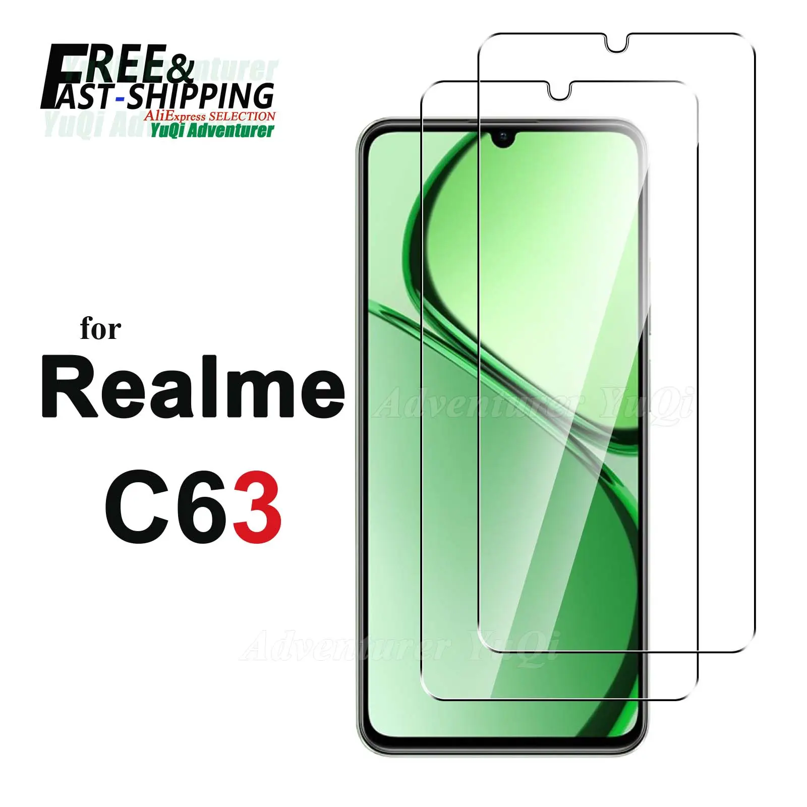 Screen Protector For Realme C63 OPPO, Tempered Glass HD Crystal  9H Anti Scratch Case Friendly High Aluminum
