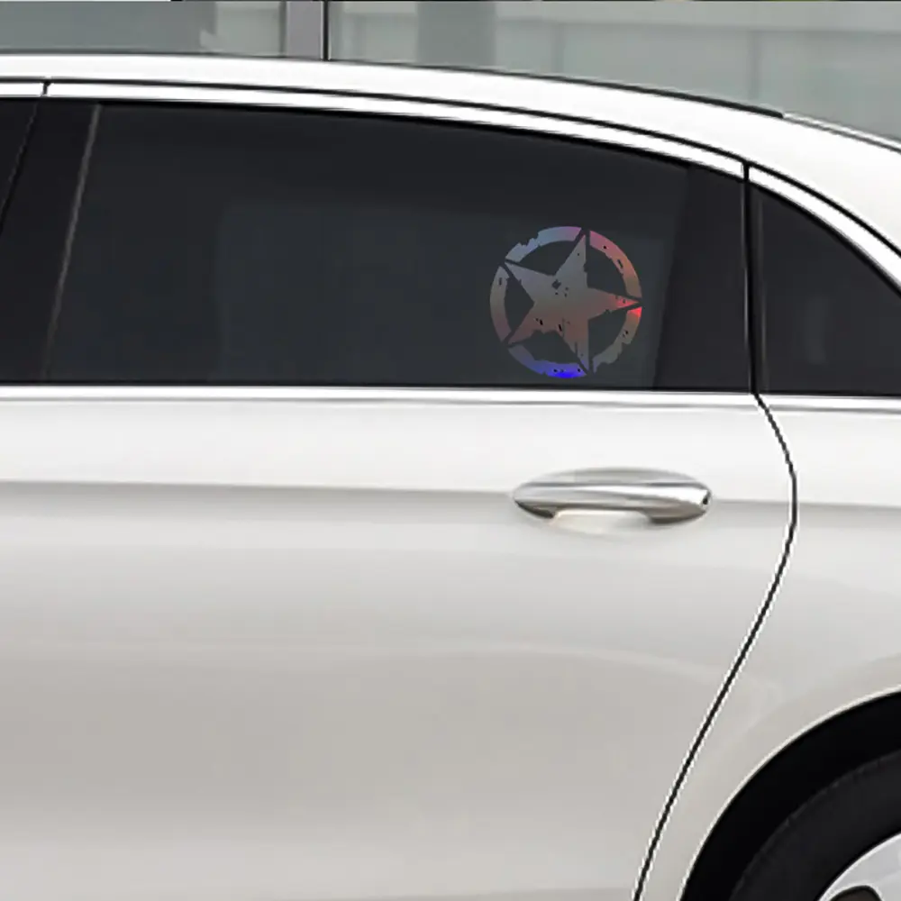 Car Sticker Pentagram Waterproof and Sunscreen Personality Interesting Decal Military Army Star Hood Stickers Auto Accessories