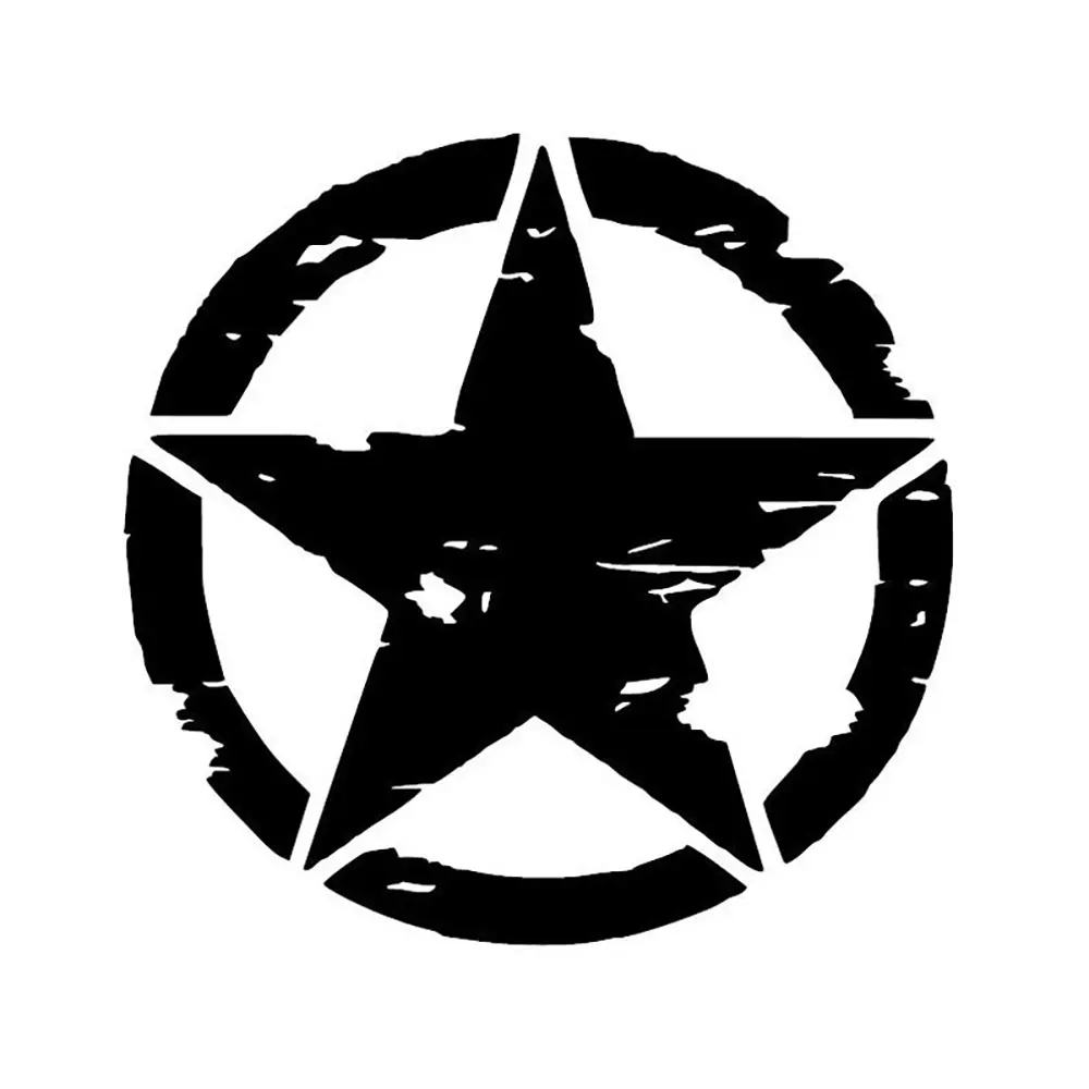 Car Sticker Pentagram Waterproof and Sunscreen Personality Interesting Decal Military Army Star Hood Stickers Auto Accessories