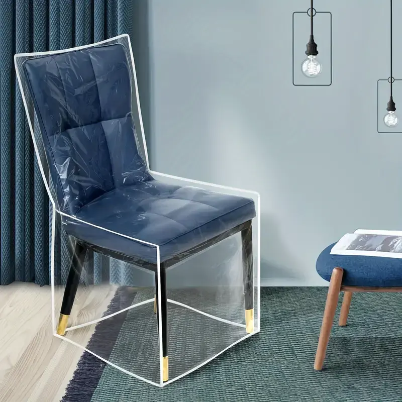 1/2/4pcs Clear EVA Seat Protectors For Dining Room, Waterproof And Dustproof Chair Slipcover.Plastic Dining Chair Covers