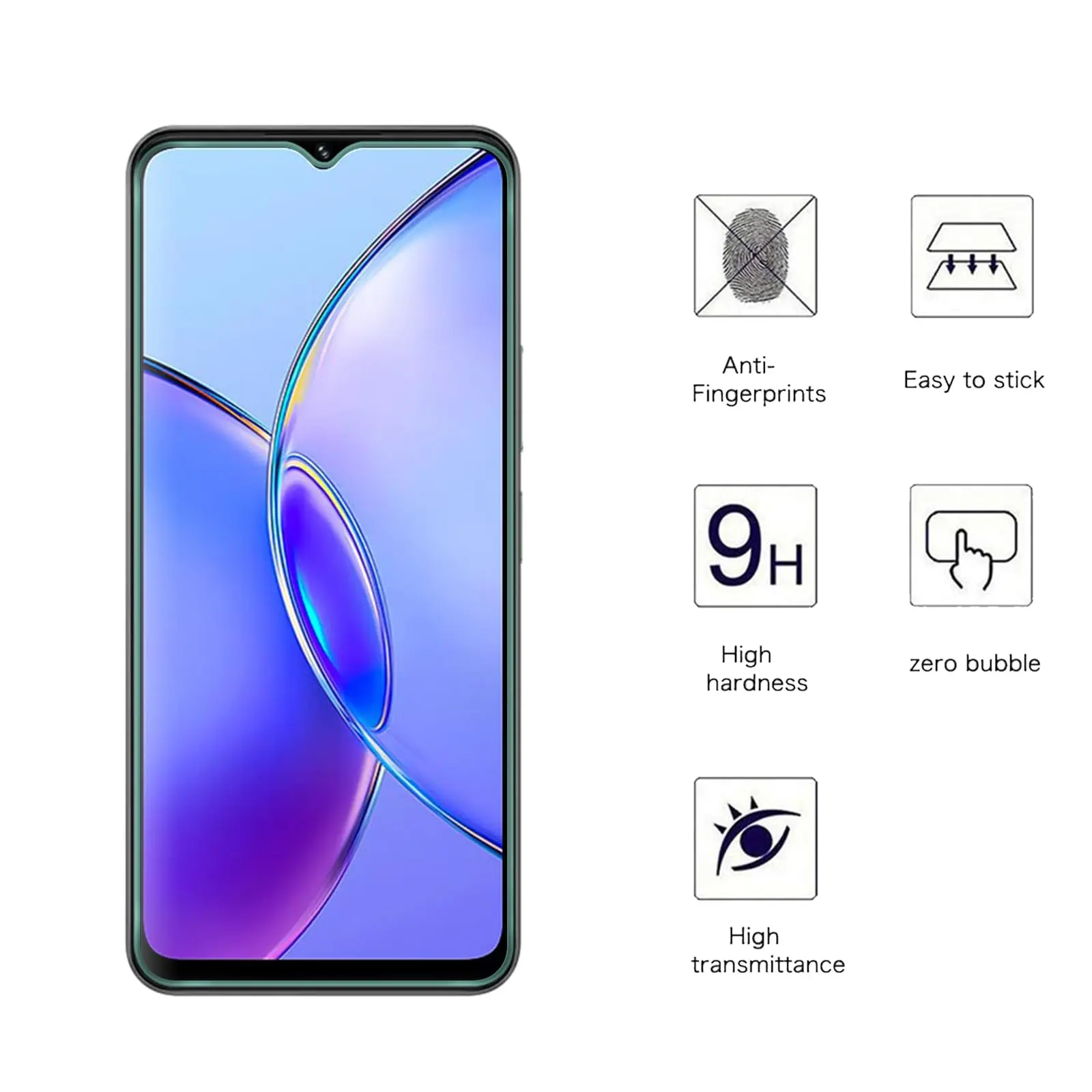 Screen Protector For VIVO Y18 Y18e Y17s Tempered Glass HD Crystal High Aluminum  9H Clear Case Friendly