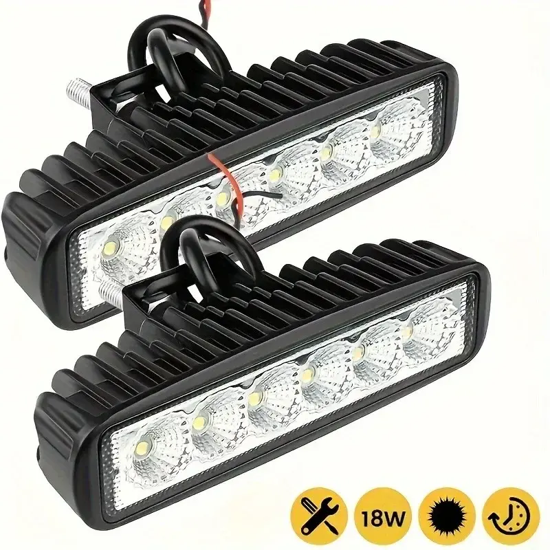 1pc Car LED Light Super Bright Light Black Cover Waterproof DRL Without Battery For Automobile Off-road SUV Truck