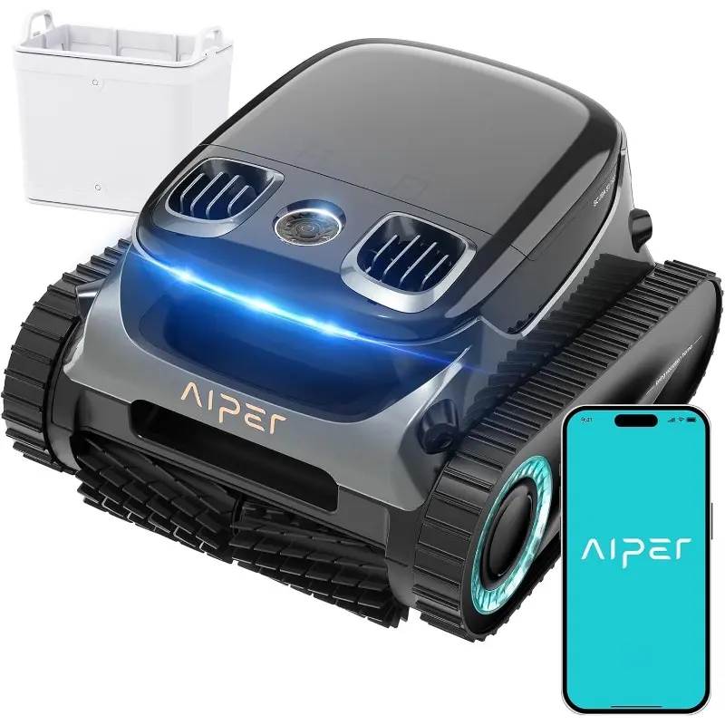2025 Upgraded AIPER Scuba S1 Pro Cordless Robotic Pool Cleaner, Horizontal Waterline Cleaning, 360° Particle Filtration