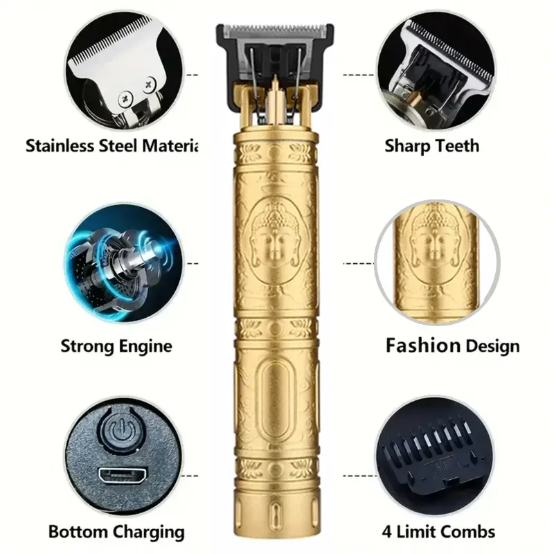 T9 Professional Electric Hair Clipper for Men Rechargeable Hair Cutting Machine Barber Shaver Haircut Remover Hair Trimmer