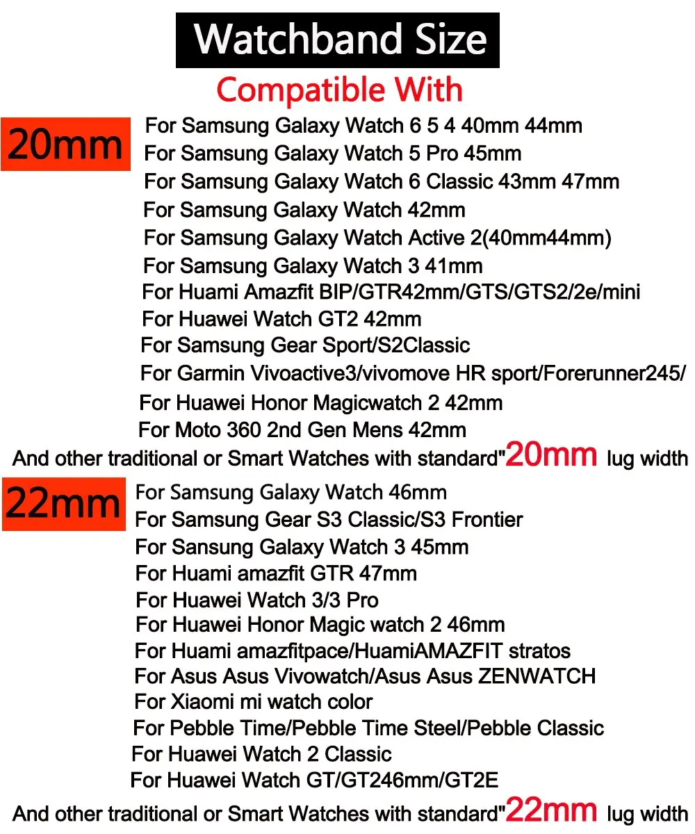 20mm 22mm Nylon Band For Samsung Galaxy Watch 6 3 4 5 Pro Active S3 Braided Solo Loop Bracelet Amazfit Bip/GTS/GTR Huawei Watch